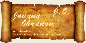Jovana Obrenov vizit kartica